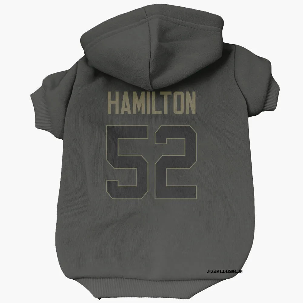 Jacksonville Jaguars DaVon Hamilton Black Service Pet Hoodie for Dog & Cat
