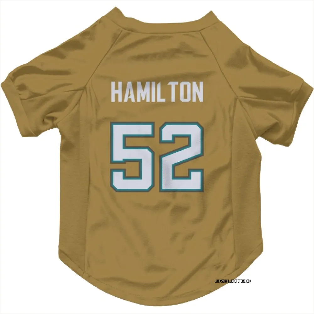 Jacksonville Jaguars DaVon Hamilton Bold Gold Pet Jersey for Dog & Cat