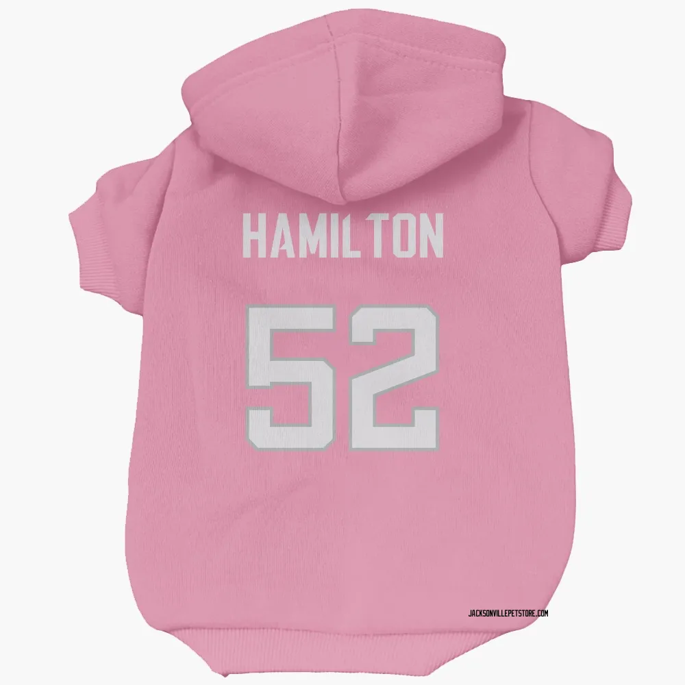 Jacksonville Jaguars DaVon Hamilton Pink Pet Hoodie for Dog & Cat