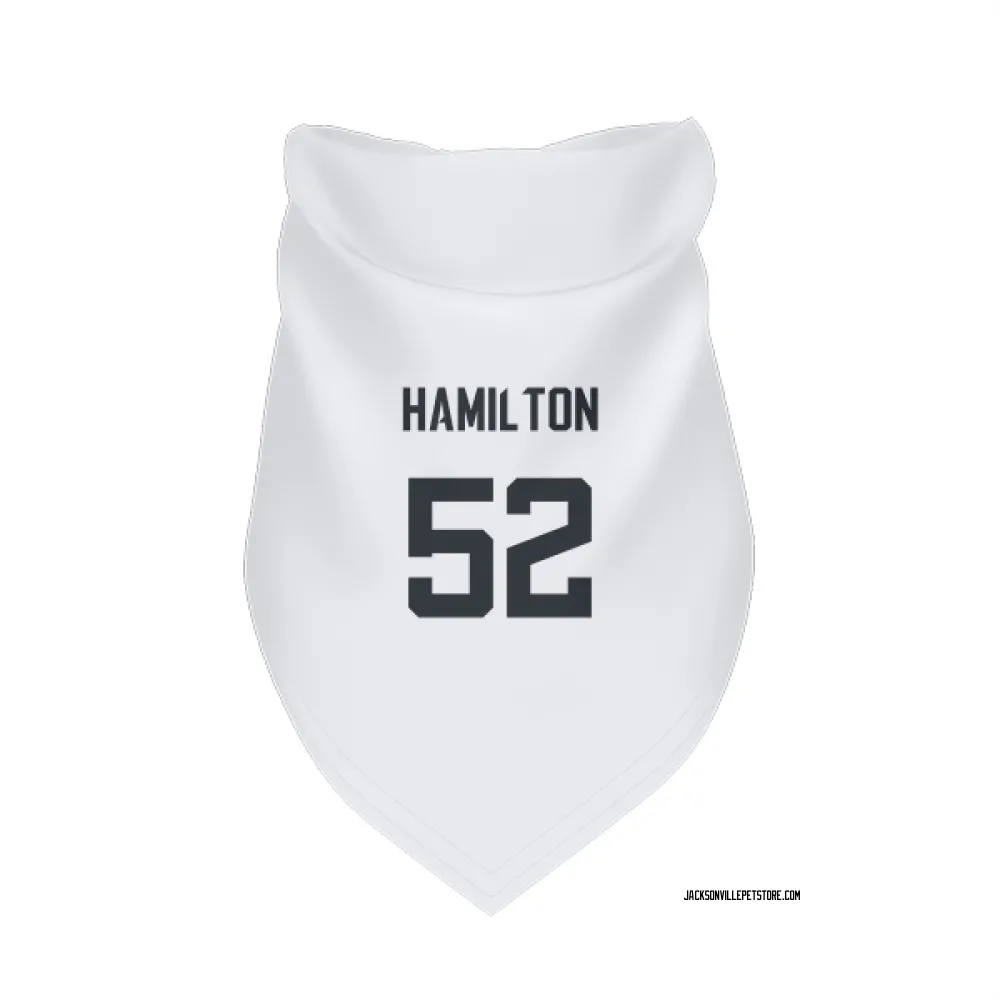 Jacksonville Jaguars DaVon Hamilton White Pet Bandana for Dog & Cat