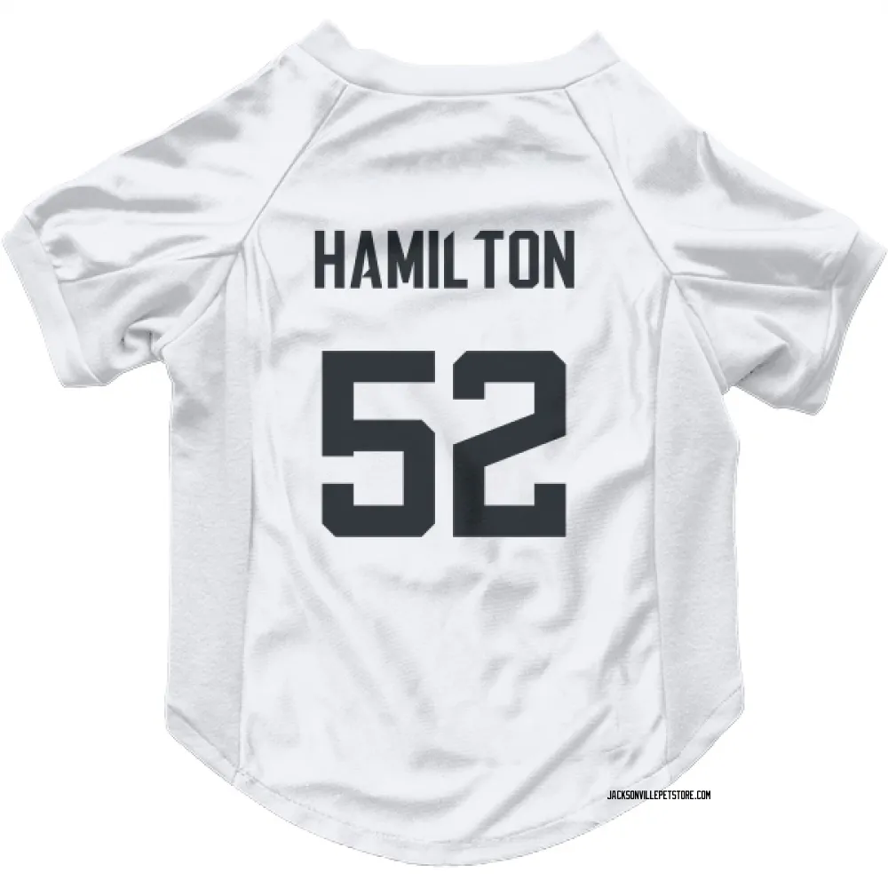 Jacksonville Jaguars DaVon Hamilton White Pet Jersey for Dog & Cat